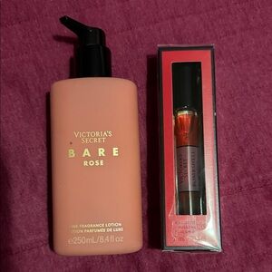 Victoria's Secret Bare Rose Lotion and Bombshell rollerball